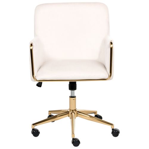 Chaise De Bureau Altona Velours Blanc Cassé