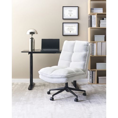 Chaise De Bureau Addison Bouclé Blanc