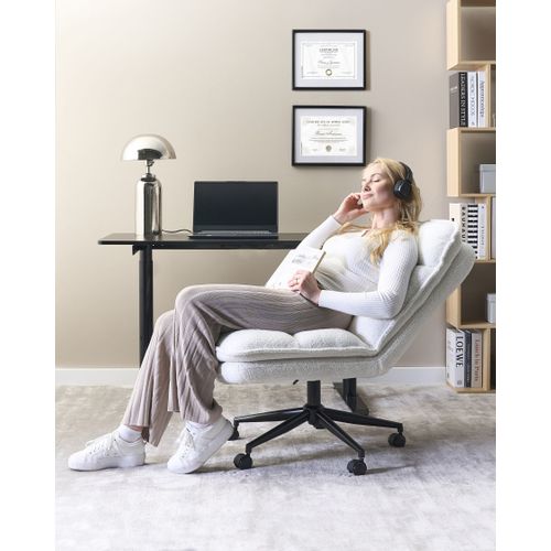 Chaise De Bureau Addison Bouclé Blanc
