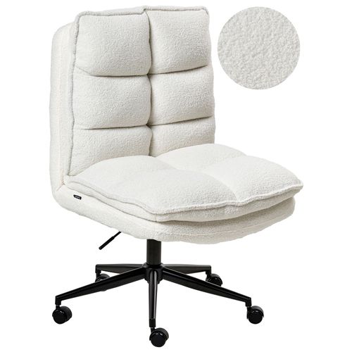 Chaise De Bureau Addison Bouclé Blanc