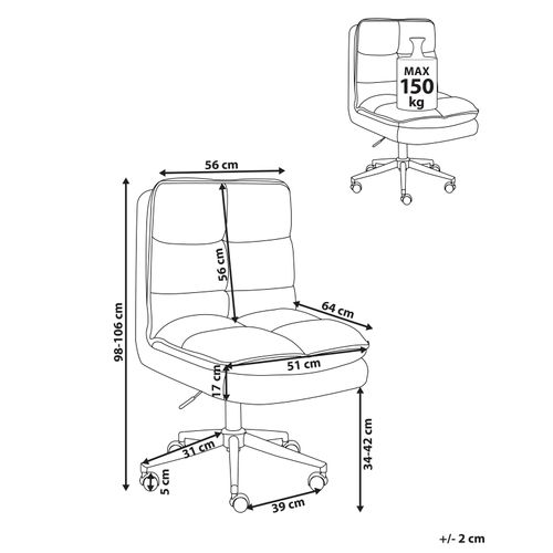 Chaise De Bureau Addison Bouclé Blanc