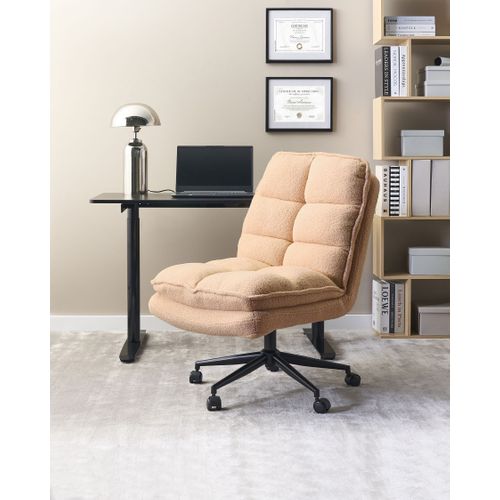 Chaise De Bureau Addison Bouclé Rose Pêche