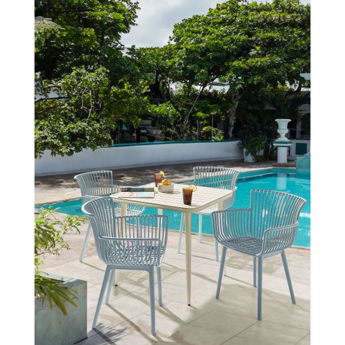 Lot De 4 Chaises De Jardin Pesaro Bleu Clair