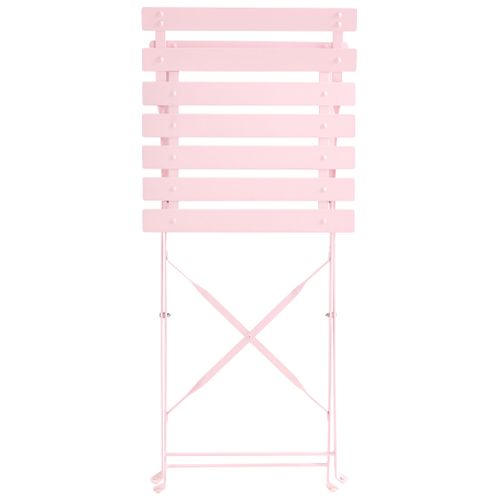 Salle à Manger De Jardin 4 Places Fiori Pliant Métal Rose Pastel