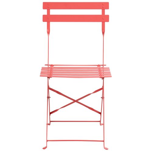 Salle à Manger De Jardin 4 Places Fiori Métal Rouge