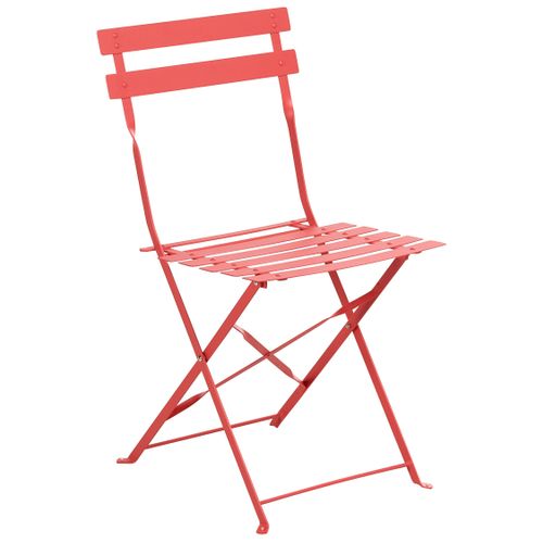 Salle à Manger De Jardin 4 Places Fiori Métal Rouge