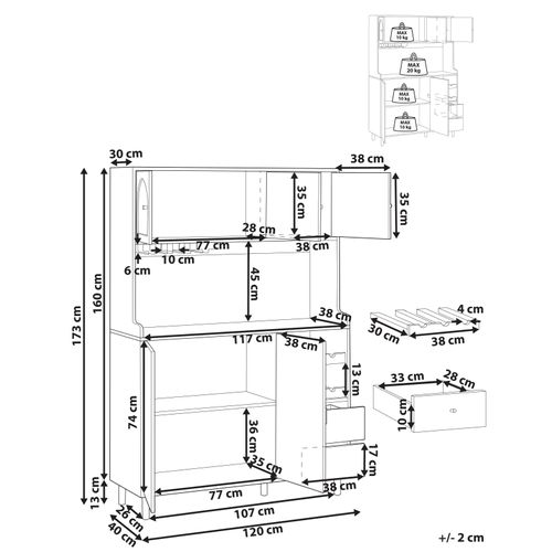 Buffet De Cuisine Campbellton 120 Cm Marron Clair