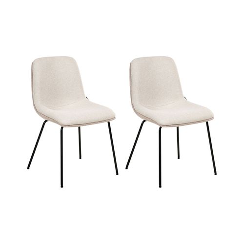 Lot De 2 Chaises De Salle à Manger Lorida Tissu Beige