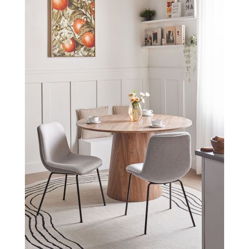 Lot De 2 Chaises De Salle à Manger Lorida Tissu Gris Clair