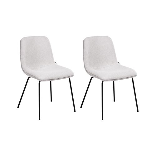 Lot De 2 Chaises De Salle à Manger Lorida Tissu Gris Clair