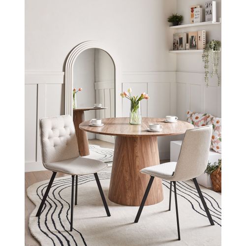 Lot De 2 Chaises De Salle à Manger Carver Tissu Beige