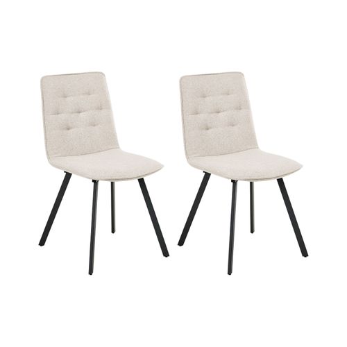 Lot De 2 Chaises De Salle à Manger Carver Tissu Beige