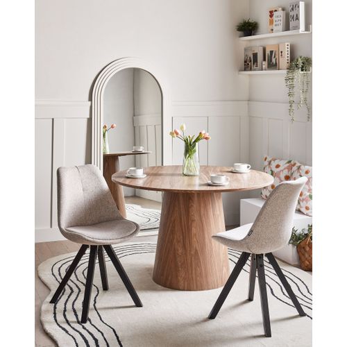 Lot De 2 Chaises De Salle à Manger Hedley Tissu Marron Clair