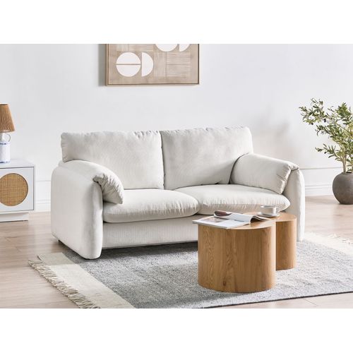 Canapé 2 Places Geta Tissu Blanc Cassé