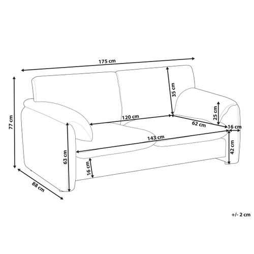 Canapé 2 Places Geta Tissu Blanc Cassé