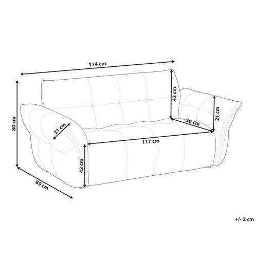 Canapé 2 Places Halba Bouclé Blanc