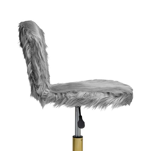 Chaise De Bureau Margate Fourrure Synthétique Gris