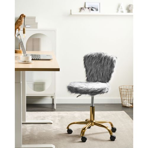 Chaise De Bureau Margate Fourrure Synthétique Gris