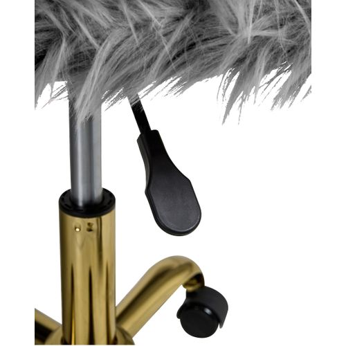 Chaise De Bureau Margate Fourrure Synthétique Gris