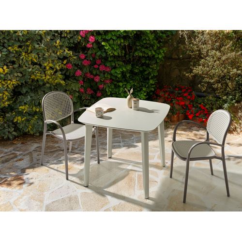 Table De Salle à Manger De Jardin Sorico 86 Cm 86 Cm Beige Clair