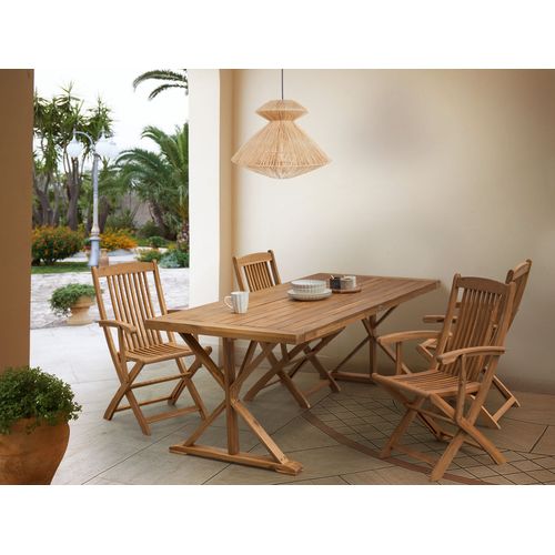 Table De Salle à Manger De Jardin Calabritto 90 Cm 180 Cm Acacia Marron