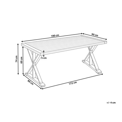 Table De Salle à Manger De Jardin Calabritto 90 Cm 180 Cm Acacia Marron