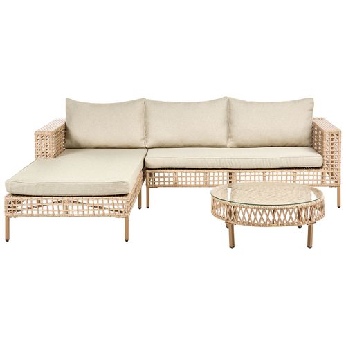 Ensemble De Salon De Jardin Avec Table 4 Places Calasetta Côté Droit Beige