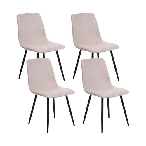 Lot De 4 Chaises De Salle à Manger Tuscola Tissu Beige