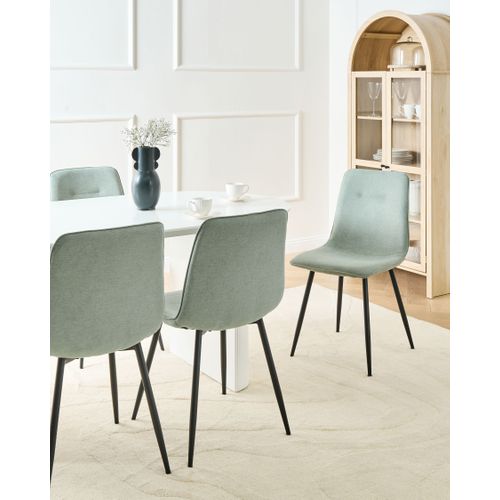 Lot De 4 Chaises De Salle à Manger Tuscola Tissu Vert Clair