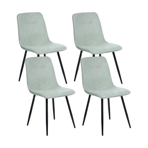 Lot De 4 Chaises De Salle à Manger Tuscola Tissu Vert Clair