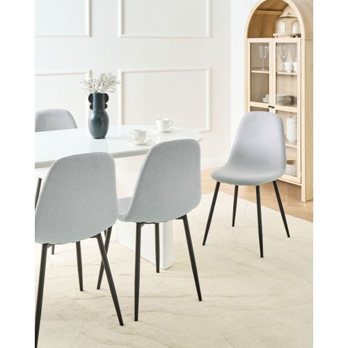 Lot De 4 Chaises De Salle à Manger Crandall Tissu Gris Clair