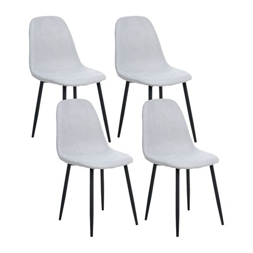 Lot De 4 Chaises De Salle à Manger Crandall Tissu Gris Clair