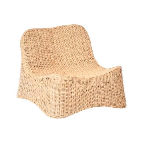 Fauteuil De Jardin Avec Ottoman Aigani Rotin Naturel
