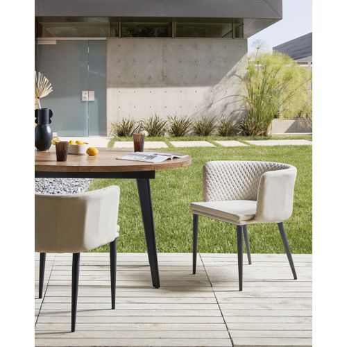 Lot De 2 Chaises De Jardin Limasson Tissu Beige