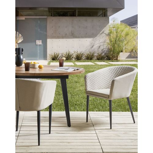 Lot De 2 Chaises De Jardin Curgos Tissu Beige