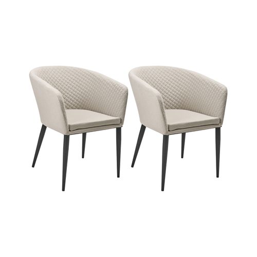 Lot De 2 Chaises De Jardin Curgos Tissu Beige