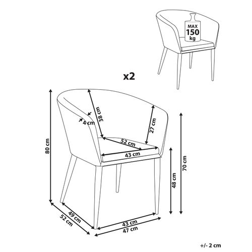 Lot De 2 Chaises De Jardin Curgos Tissu Beige