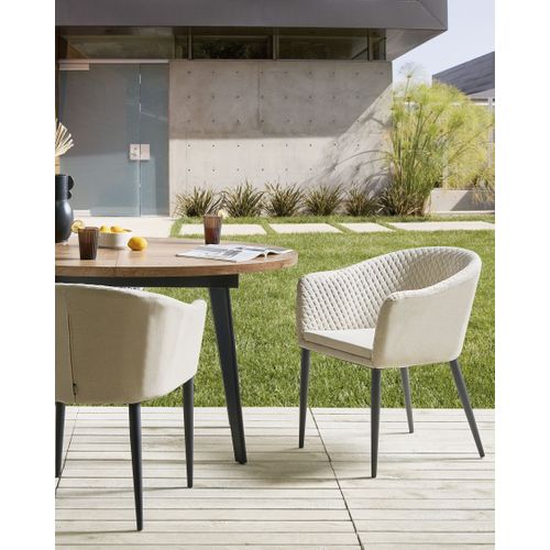 Lot De 2 Chaises De Jardin Tuluni Tissu Beige