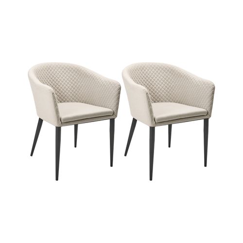 Lot De 2 Chaises De Jardin Tuluni Tissu Beige