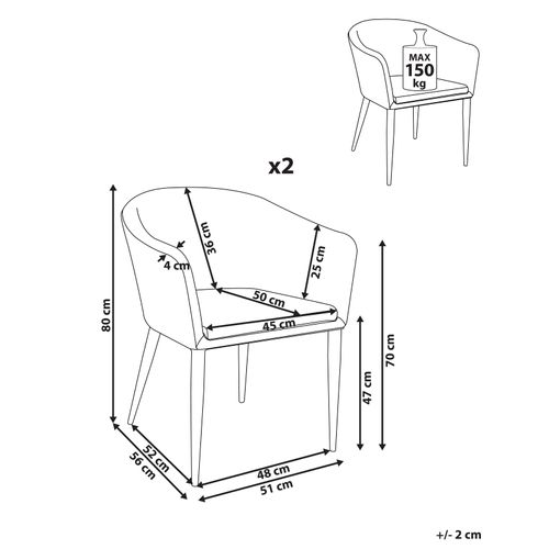 Lot De 2 Chaises De Jardin Tuluni Tissu Beige