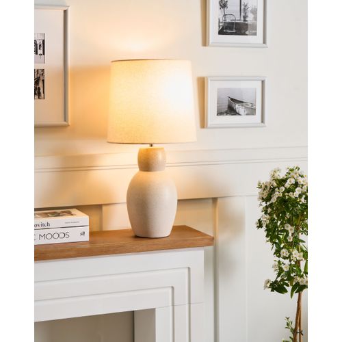 Lampe à Poser Deduru Céramique Beige