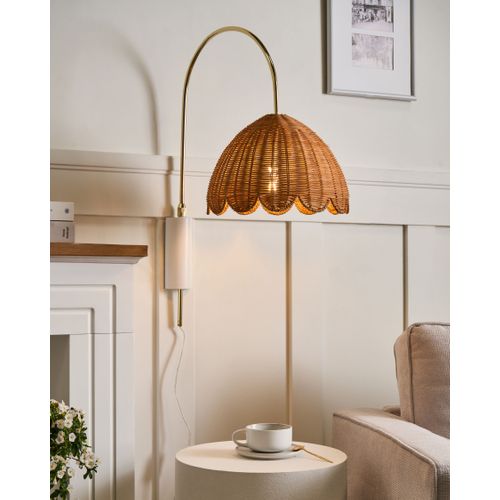 Lampe Murale Valukkai Rotin Naturel
