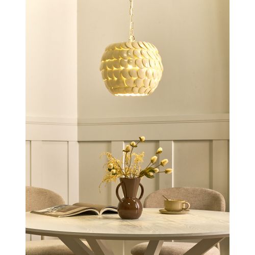 Lampe Suspension Maskeliya Coquille De Noix De Coco Beige