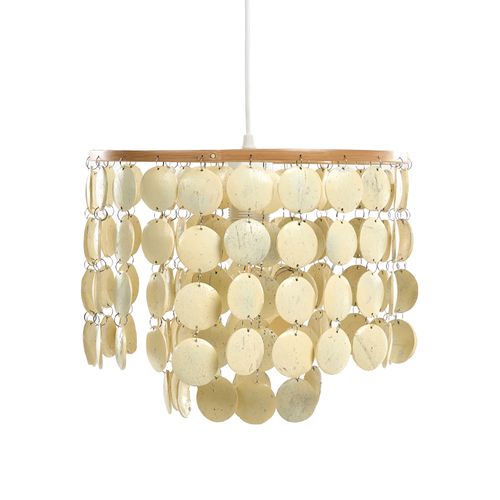 Lustre Parangi Coquille De Noix De Coco Beige Clair