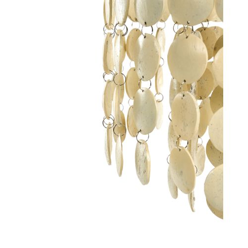 Lustre Parangi Coquille De Noix De Coco Beige Clair