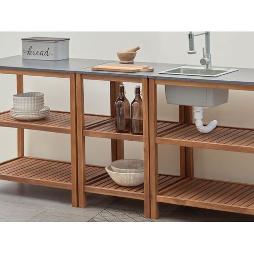 Ilot De Cuisine Extérieure Brucoli Acacia Marron