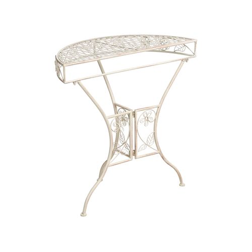 Table Bistrot Yaviza 80 Cm 36 Cm Métal Beige Clair