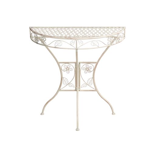 Table Bistrot Yaviza 80 Cm 36 Cm Métal Beige Clair