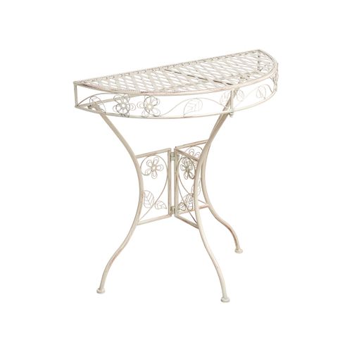 Table Bistrot Yaviza 80 Cm 36 Cm Métal Beige Clair
