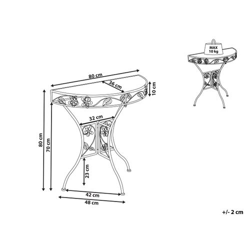 Table Bistrot Yaviza 80 Cm 36 Cm Métal Beige Clair